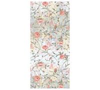 Retro Rose Window Privacy Film,Stained Glass Decals Red Rose Privacy Rainbow Decals Living Room Sun Blocking Decor Removable Static Cling Stickers,16.93x39.37inch