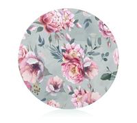Retro Roses Tempered Glass Cutting Board Heat Resistant for Bread Meat Fruit 20 cm