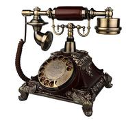 Retro Rotary Dial Phone, Antique Corded Telephone for Home Decor, Vintage Landline Design, Classic Style 25x19x22cm, Perfect Emblem of Nostalgia