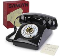 Retro Rotary Dial Phone Sangyn 1960s Vintage Landline Telephone Old Fashioned Corded Phones with Mechanical Ringer for Home Office Desk