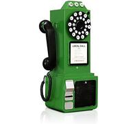 Retro Rotary Dial Telephone, Vintage Non-Functional Decorative Phone Model for Wall Mount or Desktop, Ideal for Home Office Cafe Bar Decor and Nostalgic Gift (Collector Item, Art Deco Style, Brown)