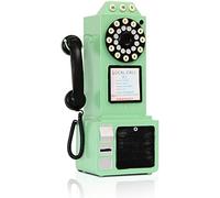 Retro Rotary Dial Telephone, Vintage Non-Functional Decorative Phone Model for Wall Mount or Desktop, Ideal for Home Office Cafe Bar Decor and Nostalgic Gift (Collector Item, Art Deco Style, Brown)