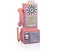 Retro Rotary Dial Telephone, Vintage Non-Functional Decorative Phone Model for Wall Mount or Desktop, Ideal for Home Office Cafe Bar Decor and Nostalgic Gift (Collector Item, Art Deco Style, Brown)