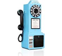 Retro Rotary Dial Telephone, Vintage Non-Functional Decorative Phone Model for Wall Mount or Desktop, Ideal for Home Office Cafe Bar Decor and Nostalgic Gift (Collector Item, Art Deco Style, Brown)