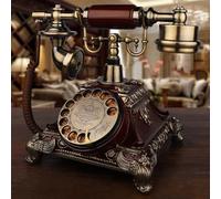 Retro Rotary Phone For Landline 1960'S Vintage Desk Phone Vintage Corded Telephone With Redial & Hands-Free & Mechanical Ringtone Red,Red
