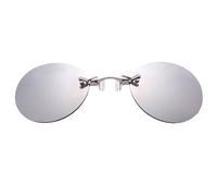 Retro Round Clip-On Nose Sunglasses, Classic Vintage Rimless Design for Men & Women Lightweight and Adjustable, Perfect for Driving, Cosplay, 90s Fashion (Gray)