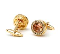 Retro Round Cufflinks for Men Including Cubic Zirconia Stones Ideal for Business and Social Setting Elegant Cufflinks