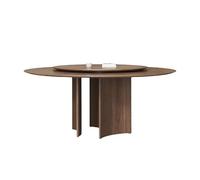 Retro Round Dining Table with Rotating Tray Ideal for Small Homes Hotels and Restaurants - Coffee Table for Living Room