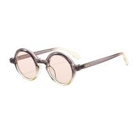 Retro Round Punk Sunglasses for Women Fashion Double Color Gradient Uv400 Men Trending Rivets (Grey Champagne,One Size)