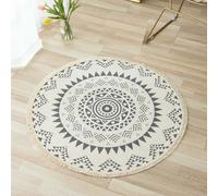 Retro Round Rugs for Living Room Ethnic Bedroom Carpet with Fringe Cotton & Linen Macrame Modern Classic Area Rugs.