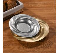 Retro Round Stainless Steel For Salad Plate with Vintage Treatment and For CYCLONE Aligned Geometry for Consistent Serving Results (19cm Silver)