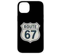 Retro Route 67 Highway Sign Vintage Road Nostalgia Case for iPhone 14 Plus