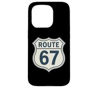 Retro Route 67 Highway Sign Vintage Road Nostalgia Case for iPhone 15 Pro