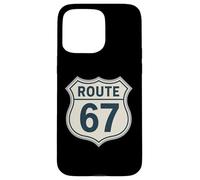 Retro Route 67 Highway Sign Vintage Road Nostalgia Case for iPhone 15 Pro Max