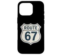 Retro Route 67 Highway Sign Vintage Road Nostalgia Case for iPhone 16 Pro