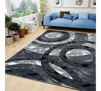 Retro Rugs -Super Soft Cozy Bright Colors Circle Design Rug for Bedroom Living Room Dining Room Guest Room Kids Room(Grey, 120 x 170 cm)