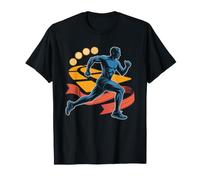 Retro Runner Crossing 5k Finish Line Badge Art Finisher T-Shirt