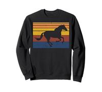 Retro Running Horse Vintage Sunset Western Silhouette Art Sweatshirt