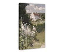 Retro Rural Pastoral Garden Summer Landscape Painting Canvas Poster Bedroom Decor Landscape Office Room Decor Gift 20x30inch(50x75cm)