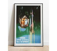 Retro Russian Space 1960's Propaganda Poster Yuri Gagarin Moscow 1961 : A Huge 36"x24" Poster Print Similar (Slightly Larger) to A1 : Vintage Retro Reproduction BRING YOUR WALLS TO LIFE !