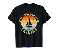 Retro Sailboat Just A Girl Women's Boat Captain Sailing Gear Value Graphic T-Shirt