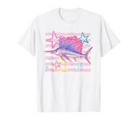 Retro Sailfish Deep Sea Angler Art 80s Style T-Shirt