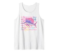 Retro Sailfish Deep Sea Angler Art 80s Style Tank Top