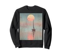 Retro Sailing Boat at Sunset Design Sweatshirt