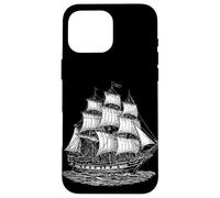 Retro Sailing Ship Nautical Design Sailor Maritime Fan Case for iPhone 16 Pro Max