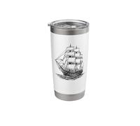 Retro Sailing Ship Nautical Design Sailor Maritime Fan Stainless Steel Insulated Tumbler