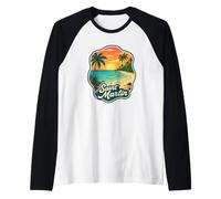 Retro Saint Martin Souvenir/Sea Turtle Saint Martin Raglan Baseball Tee