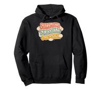 Retro Saltwater Seashells Sunshine Beach Vibes Pullover Hoodie