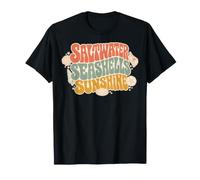 Retro Saltwater Seashells Sunshine Beach Vibes T-Shirt