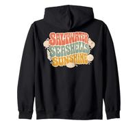 Retro Saltwater Seashells Sunshine Beach Vibes Zip Hoodie