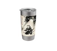 Retro Samurai Frog UFO Abduction Japanese Ink Art Stainless Steel Insulated Tumbler