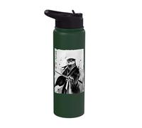 Retro Samurai Otter Japanese Ink Art Stainless Steel Insulated Water Bottle