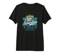 Retro San Sebastian Spain Donostia Basque Sun Sand Surf Premium T-Shirt
