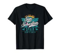 Retro San Sebastian Spain Donostia Basque Sun Sand Surf T-Shirt