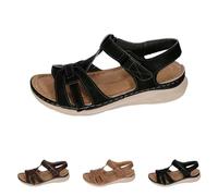 Retro Sandals Women Womens Crossover Sandals Touch Fastening Walking Sandal Summer Cross Strap Slides Easy Fasten Outdoor Sandal Vintage Style Roman Sliders With Touch And Close