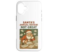 Retro Santa Annual Check Funny Holiday Comic Christmas lover Case for iPhone 16 Plus