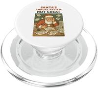 Retro Santa Annual Check Funny Holiday Comic Christmas lover PopSockets PopGrip for MagSafe