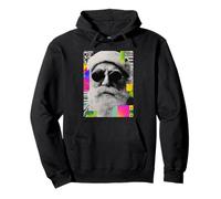 Retro Santa Claus with Sunglasses Christmas Collage Pop Art Pullover Hoodie