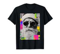 Retro Santa Claus with Sunglasses Christmas Collage Pop Art T-Shirt