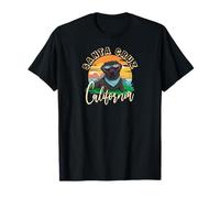 Retro Santa Cruz California Beach Black Labrador Dog Breed T-Shirt