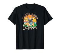 Retro Santa Cruz California Beach French Bulldog Dog Breed T-Shirt