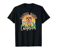 Retro Santa Cruz California Beach Golden Retriever Dog Breed T-Shirt