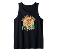Retro Santa Cruz California Beach Golden Retriever Dog Breed Tank Top