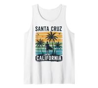 Retro Santa Cruz California Surfing Sunset Beach Vacation Tank Top