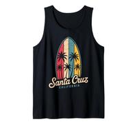 Retro Santa Cruz California Surfing Sunset Beach Vacation Tank Top