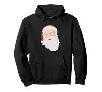 Retro Santa Face Vintage Christmas Illustration Pullover Hoodie